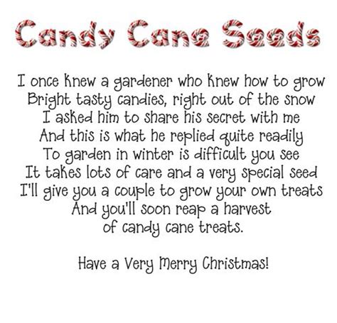Or does anyone have any other easy ideas that i can do? Candy Cane Seeds poem need to change a couple if words ...