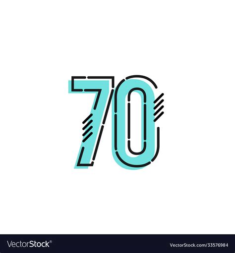 Number 70 Template Design Design For Anniversary Vector Image