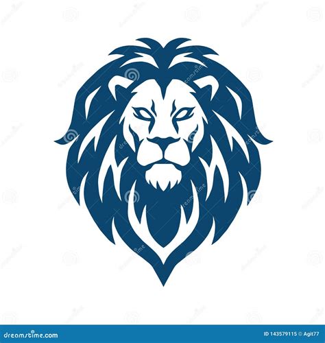 Lion Head Logo Vector Mascot Icon Design Template Stock Vector