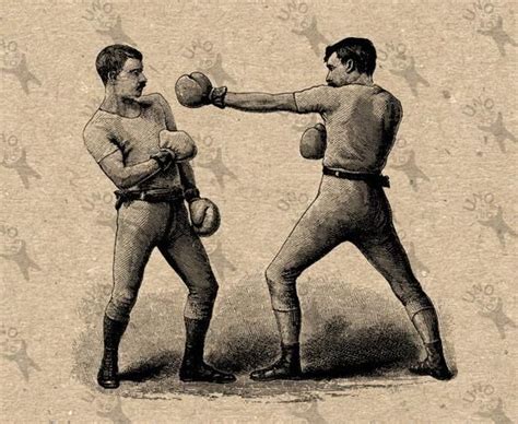 Vintage Image Box Fight Boxing Boxers Drawing Instant Download Etsy