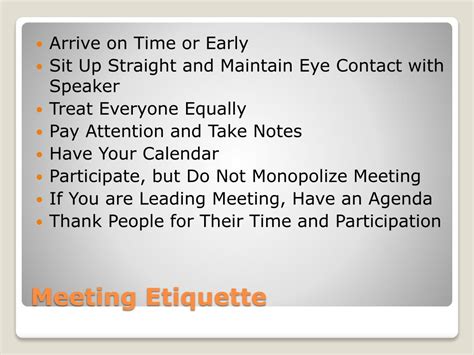 Ppt Business Etiquette 101 Powerpoint Presentation Free Download