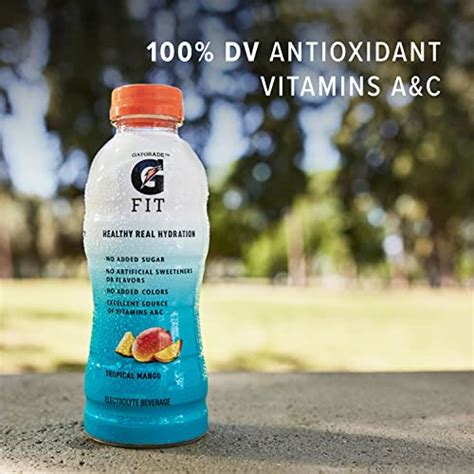 Gatorade Fit Electrolyte Beverage Healthy Real Hydration Tropical Mango 169oz Bottles 12