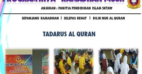 Ramadhan talk siri 2 by br.juhari md daud. Blog Rasmi SK Taman Awana: PROGRAM IHYA' RAMADHAN 1438H