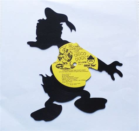 Disco Donald Duck Silhouette Made From Vinyl Record By Sillyette 20