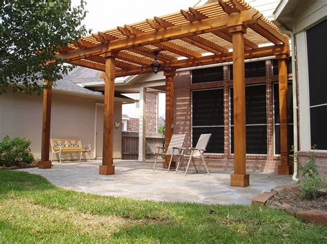 Wood Patio Backyard Attached Covered Garden Pergola Contemporary