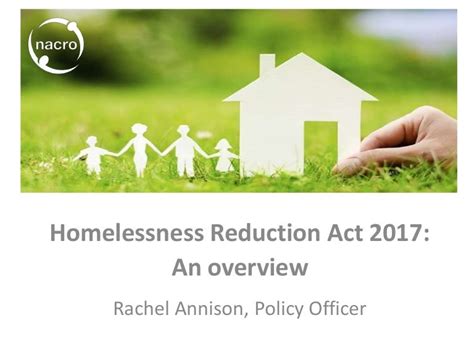 Homelessness Reduction Act 2017 An Overview