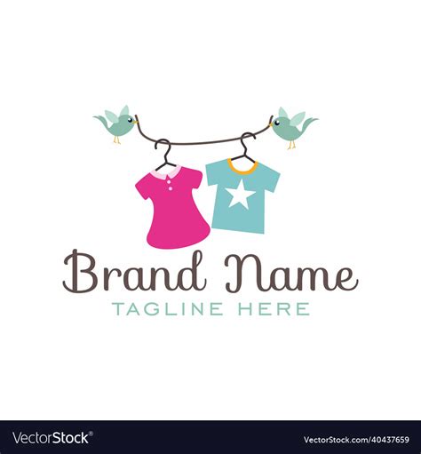 Kids Clothing Store Logo Hanging On A String Vector Image