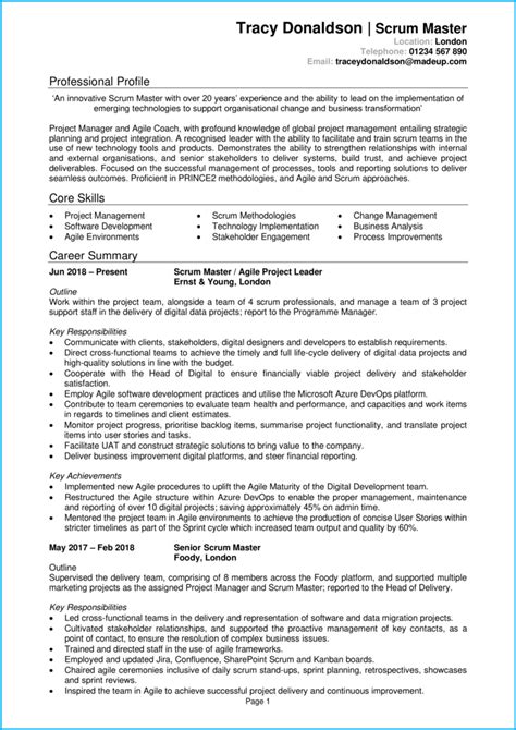 Teaching, assistant, academic, or research. Scrum master CV example (Agile) + writing guide [Land a ...