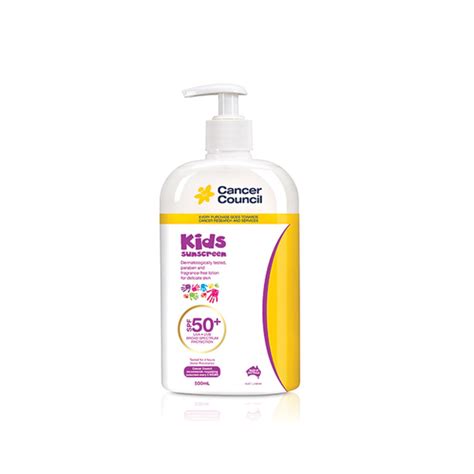 Sunscreen use is one of five important ways of reducing the risk of skin cancer. Cancer Council Sunscreen Kids 50+ | Caremmunity