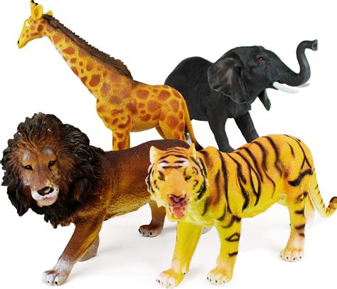 Jumbo Safari Animal Figurines Toys 12 Piece African Jungle