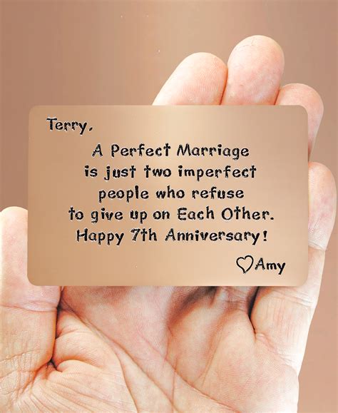 7th Anniversary Happy Husband Ideal T Idea Copper Card Etsy In
