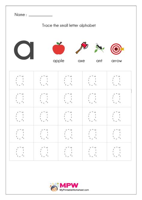 Small Letter Alphabets Tracing and Writing Worksheets | Writing