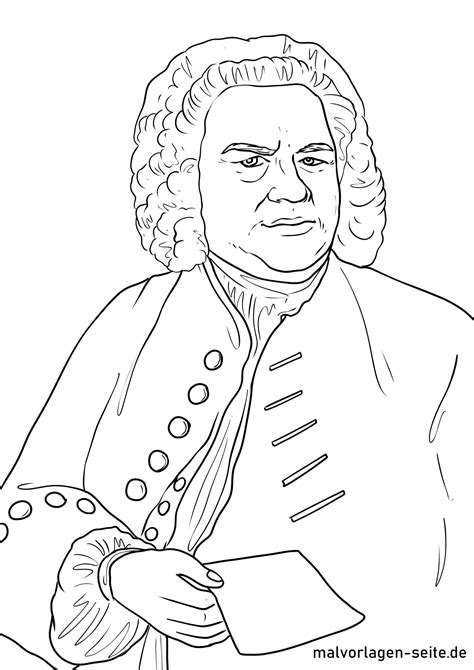 Malvorlage Johann Sebastian Bach Persönlichkeiten Ausmalbild