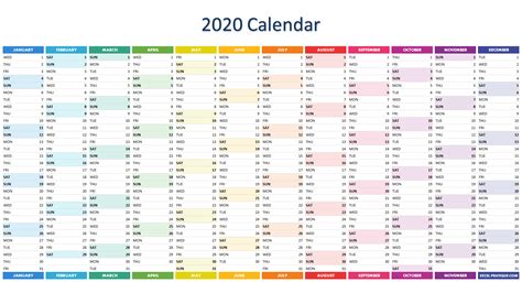 Terbaru 50 Calendar 2020 Format Excel