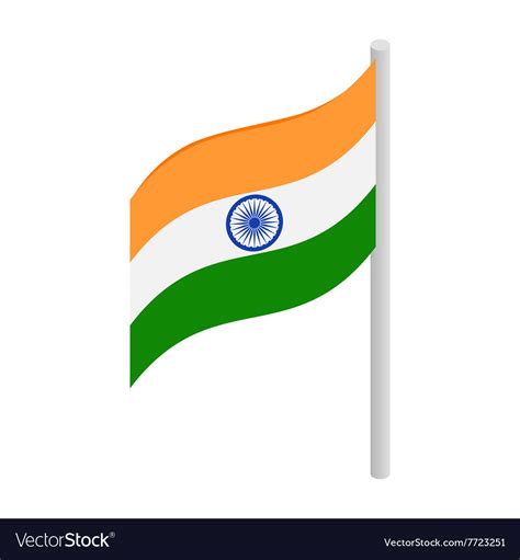 Flag Of India Icon Isometric 3d Style Royalty Free Vector