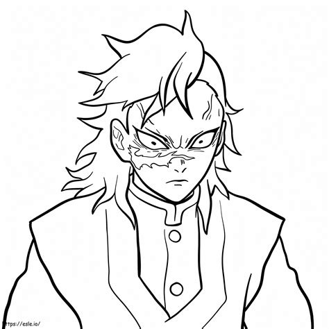 Genya Shinazugawa Demon Slayer coloring page