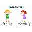 Opposite Words With Drama And Comedy  Download Free Vectors Clipart