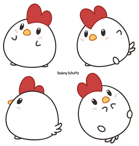 Chibi Chicken By Daieny Cute Kawaii Animals Cartoon Chicken Cute