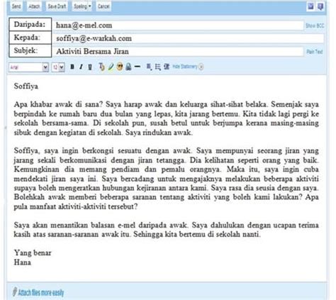 Karangan Emel Contoh Format Email Bahasa Melayu Spm