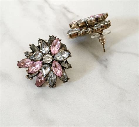 Alissa Pink Rhinestone Earrings Jewels By House Of Aria