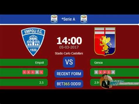 Half time full time tips. Empoli vs Genoa PREDICTION (by 007Soccerpicks.com) - YouTube