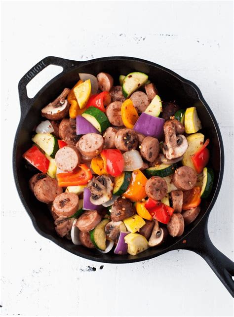 Chicken Sausage And Vegetable Skillet Peace Love And Low Carb
