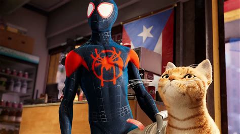 Miles Morales Saves Spider Man The Cat Spider Verse Suit Marvels