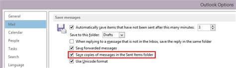 emails are not saved to sent items outlook microsoft learn