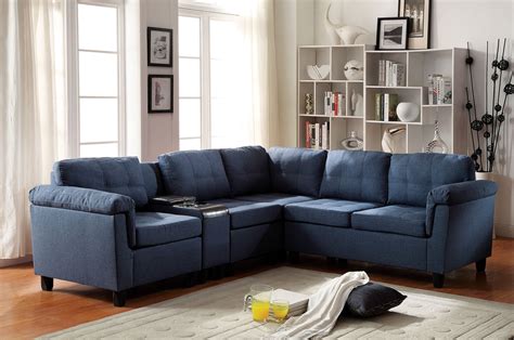 Navy Blue Sectional Sofa With Chaise Baci Living Room