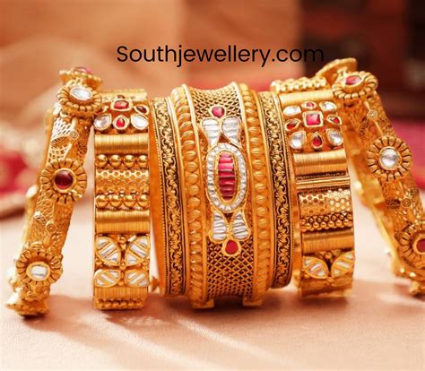 Gold Bangles Set Indian Jewellery Designs