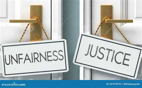 Unfairness And Justice As A Choice Pictured As Words Unfairness