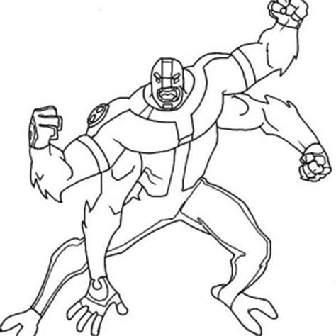 Printable ben 10 characters alien fourarms coloring pages for kids. Download Online Coloring Pages for Free - Part 122