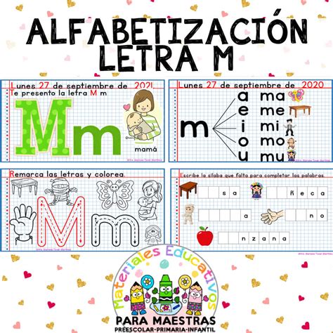 Alfabetización De La Letra M Materiales Educativos Para Maestras