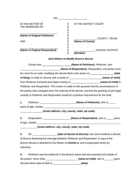 Tx Divorce Decree Form Fill Out And Sign Printable Pdf Template Signnow