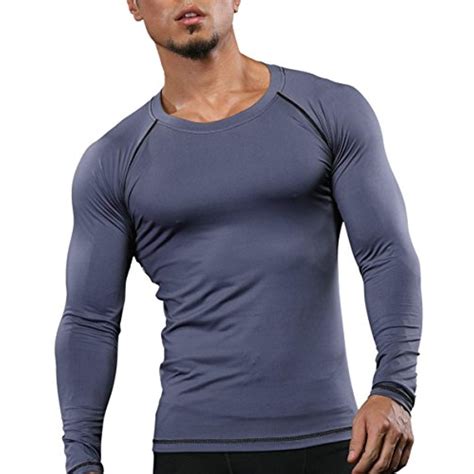 MusclemateÂ® Mens Long Sleeve Compression Shirt High Performance Men