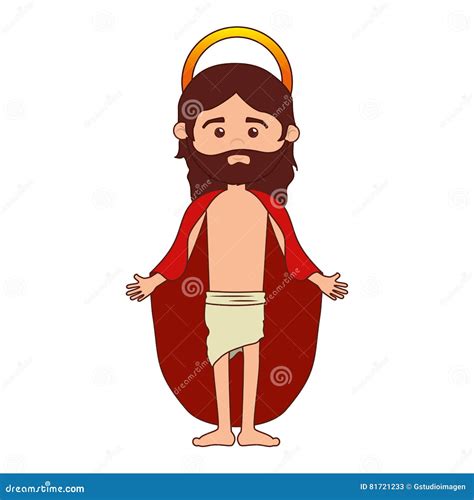 Jesus Christ Character Religious Icon Stock Vector Illustration Of