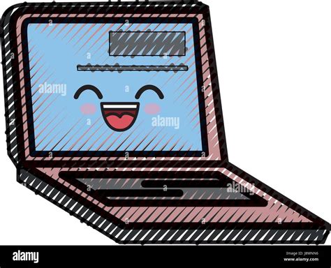Pc Laptop Cartoon Smiley Stock Vector Image And Art Alamy