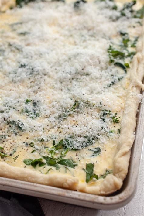 Sheet Pan Quiche With Fresh Spinach And Basil ~ Crunch Time Kitchen