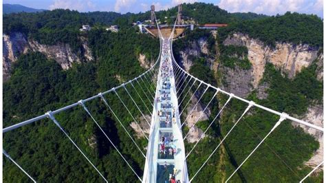 glass bridge china opens world s highest and longest bbc news
