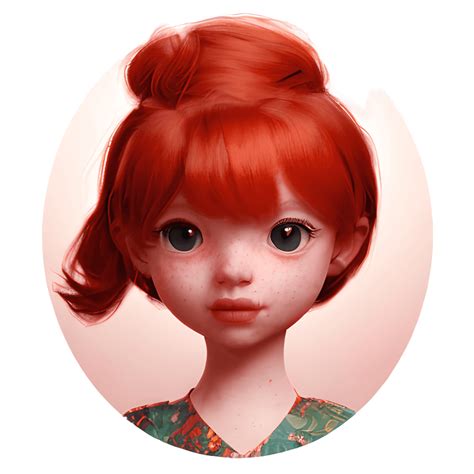 Beautiful Red Haired Girl Wearing A Red Dress · Creative Fabrica