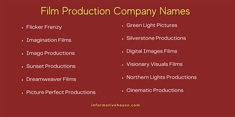 499 The Most Funny Film Production Company Names Ideas Informative House