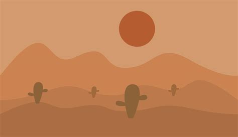 Abstract Desert Background With Sun And Cactus 12973981 Vector Art At