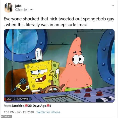 Nikelodeon Hints That Spongebob Squarepants Is Gay As The Character