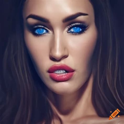 Portrait Of Megan Fox And Miley Cyrus With Striking Blue Eyes