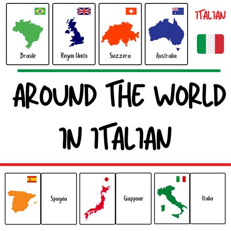 Italian Flashcards Vocabulary Flashcards For Kids Etsy