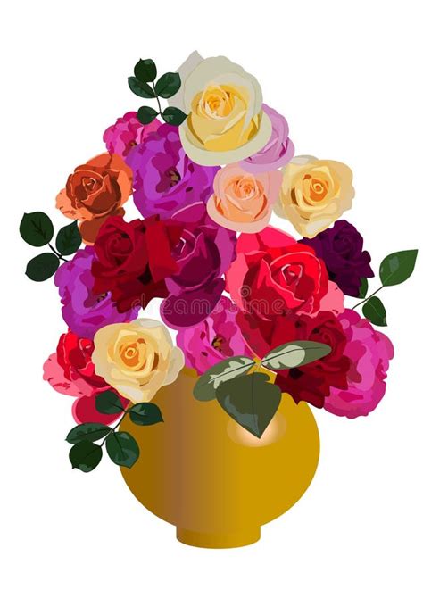 Vase With Roses Stock Vector Illustration Of Flowers 25694958