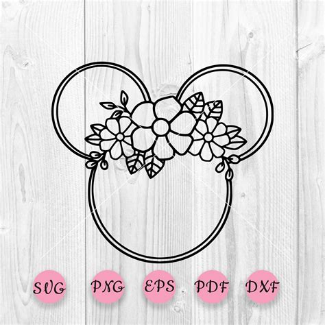 Free Minnie Mouse Floral Svg Free Svg Png Eps Dxf File