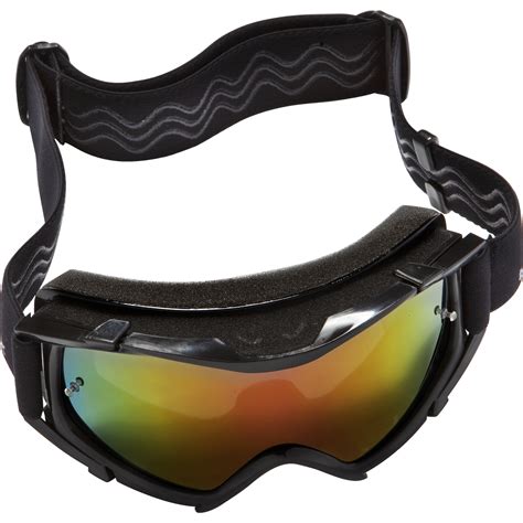 Black Rock Black Motocross Goggles Iridium Rainbow Tinted Lens Moto X