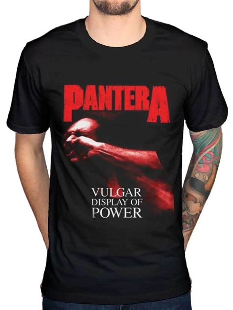 Gildan Mens Fashion New Pantera Red Vulgar Display Of Power Graphic T