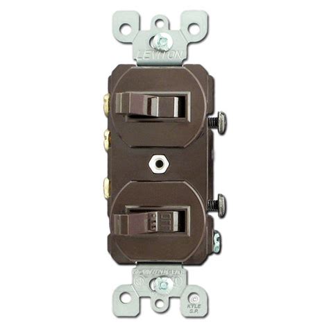Brown Duplex Switches With Single Pole And Three Way Toggles